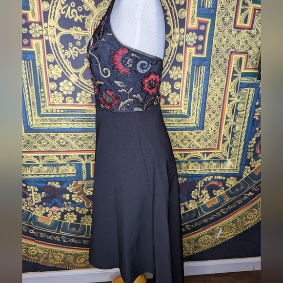 Aidan Mattox Embroidered Flowers High Low Dress - Picture 3 of 9